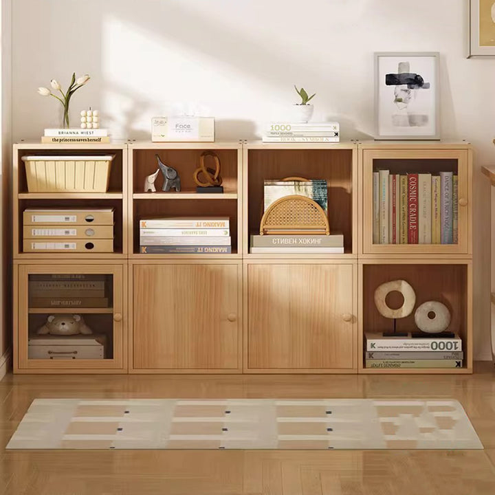 Modern Minimalist Square Pine Wood Composite Board Acrylic Storage Cabinet 1/2-Cabinet For Study