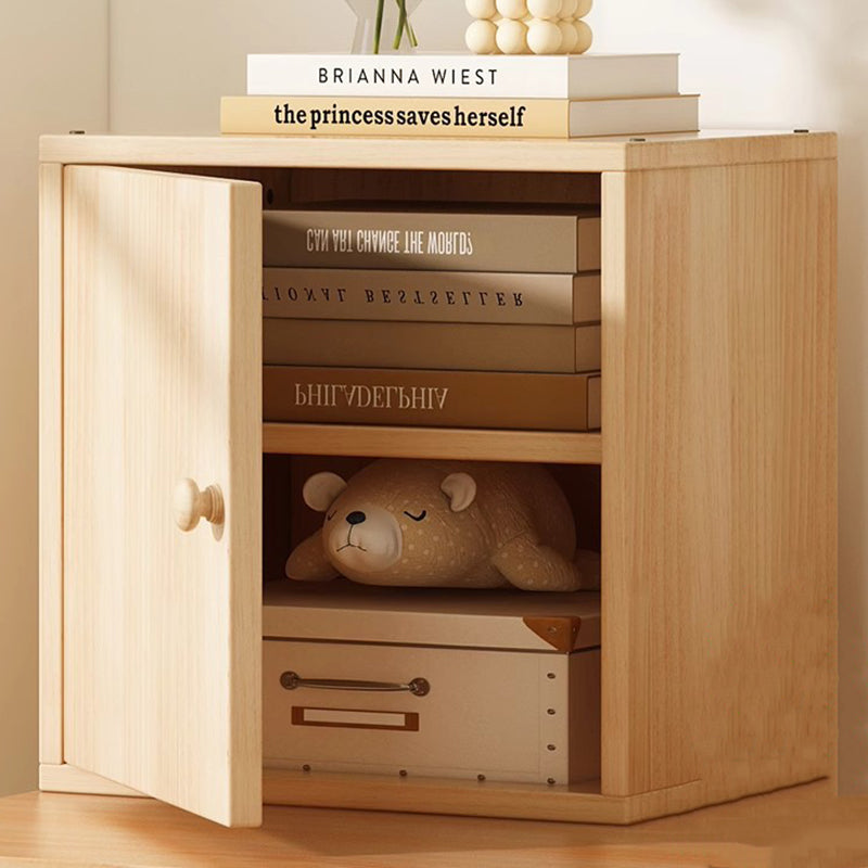 Moderner minimalistischer quadratischer Aufbewahrungsschrank aus Kiefernholz-Verbundplatte und Acryl, 1/2-Schrank, für das Arbeitszimmer 