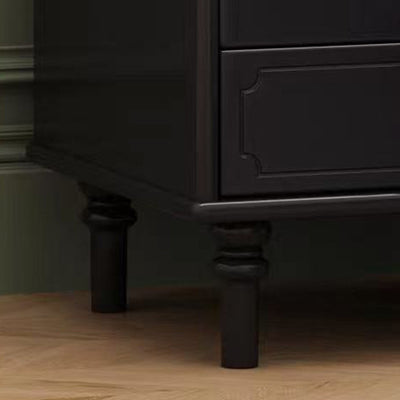 Contemporary Scandinavian Square Solid Wood Glass Nightstand 1-Drawer For Bedroom