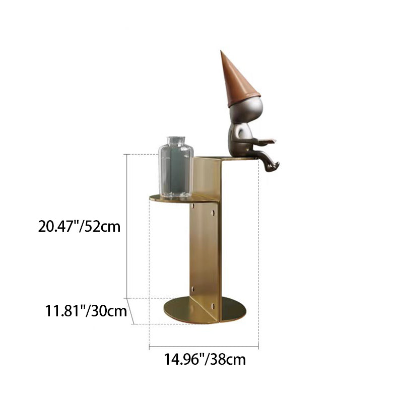 Contemporary Industrial Arc Rectangular Stainless Steel End Table 3-Tier For Living Room