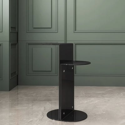 Contemporary Industrial Arc Rectangular Stainless Steel End Table 3-Tier For Living Room