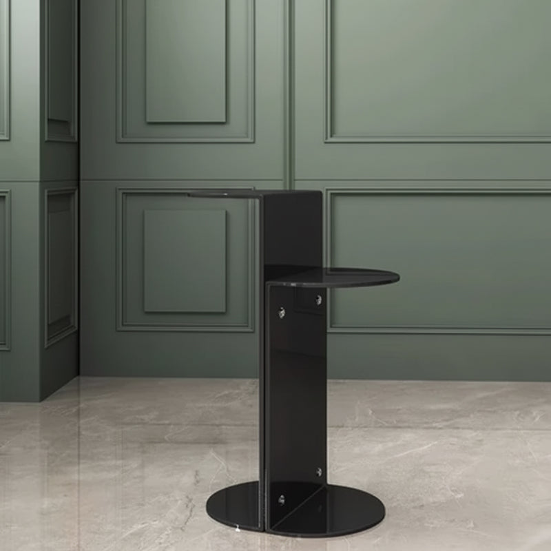 Contemporary Industrial Arc Rectangular Stainless Steel End Table 3-Tier For Living Room