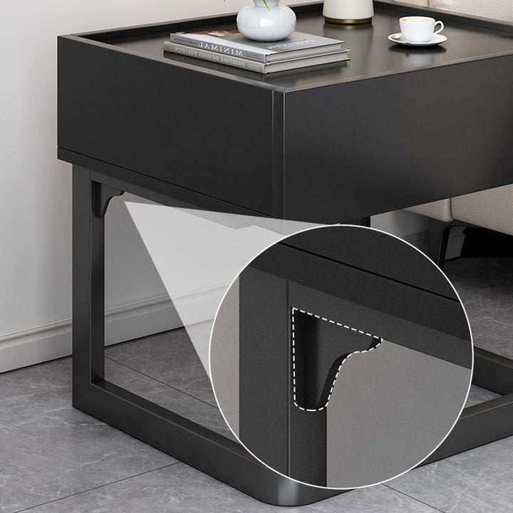 Moderner minimalistischer rechteckiger Eisen-Sperrholz hängender Nachttisch mit 1 Schublade für das Schlafzimmer 