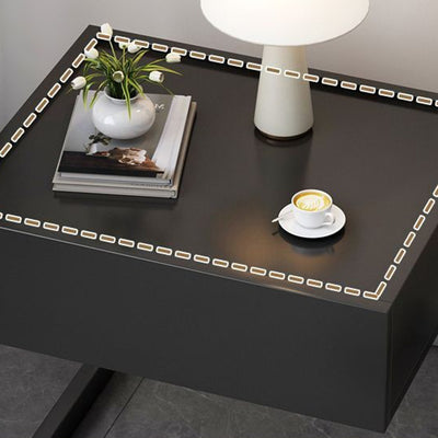 Modern Minimalist Rectangular Iron Plywood Suspended Nightstand 1-Drawer For Bedroom