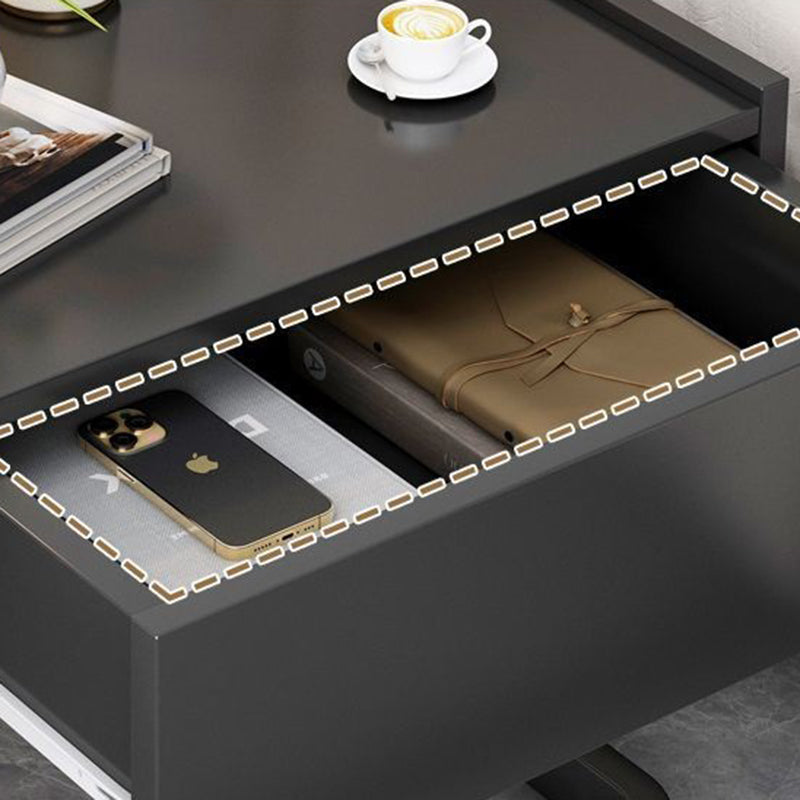 Modern Minimalist Rectangular Iron Plywood Suspended Nightstand 1-Drawer For Bedroom