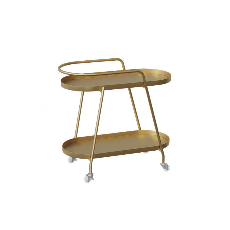 Modern Minimalist Oval Iron Movable End Table 2-Tier For Living Room