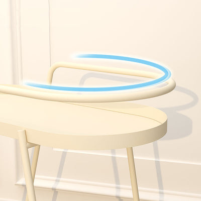 Modern Minimalist Oval Iron Movable End Table 2-Tier For Living Room