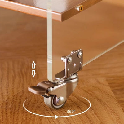 Modern Simplicity Rectangular Bamboo Acrylic Movable End Table 3-Tier For Living Room