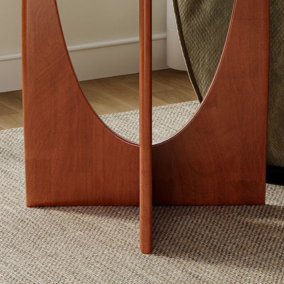Modern Minimalist Round Solid Wood End Table 1-Tier For Living Room