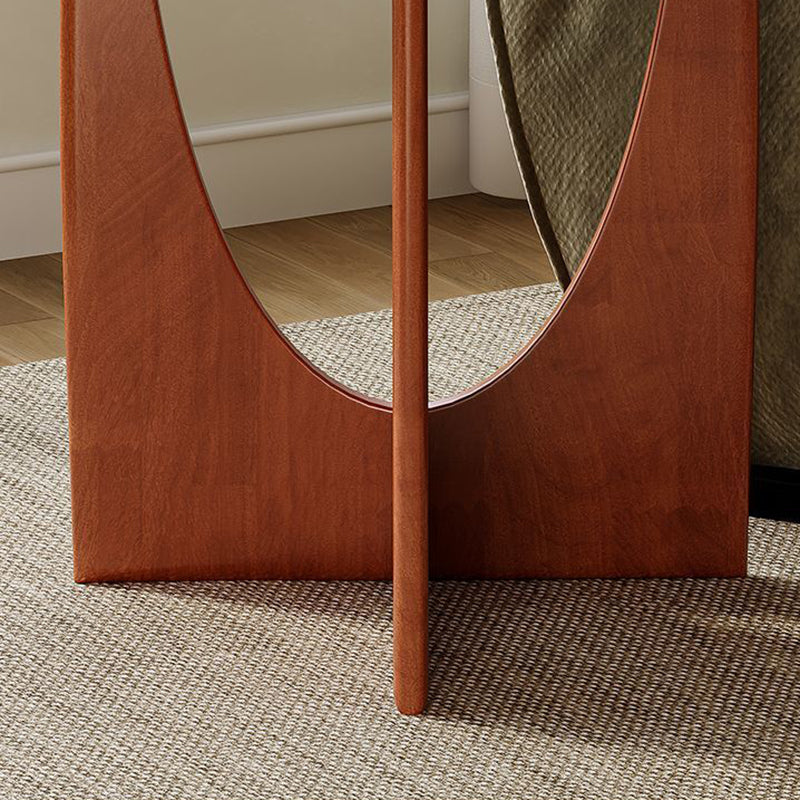 Modern Minimalist Round Solid Wood End Table 1-Tier For Living Room