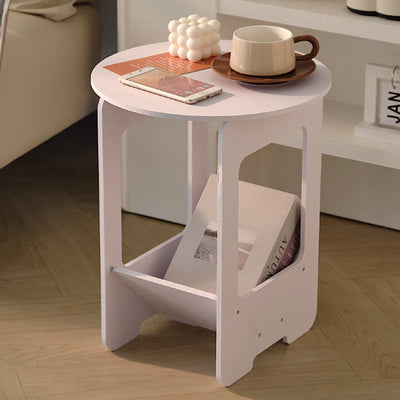 Table d'appoint moderne en composites bois-plastique à deux niveaux pour salon 