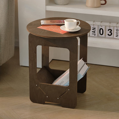 Table d'appoint moderne en composites bois-plastique à deux niveaux pour salon 