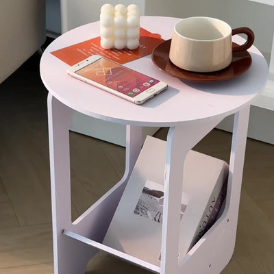 Table d'appoint moderne en composites bois-plastique à deux niveaux pour salon 