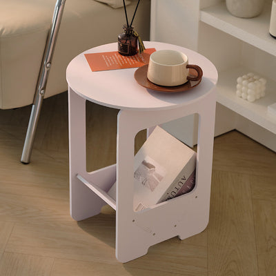 Table d'appoint moderne en composites bois-plastique à deux niveaux pour salon 