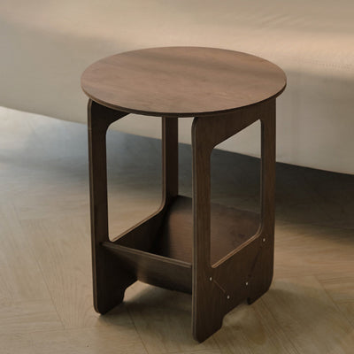 Table d'appoint moderne en composites bois-plastique à deux niveaux pour salon 