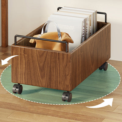 Modern Minimalist Movable Rectangular Solid Wood Kids Storage Cabinet 1-Cabinet For Study
