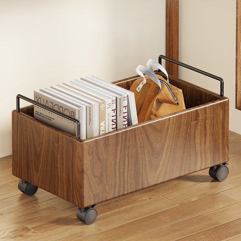 Modern Minimalist Movable Rectangular Solid Wood Kids Storage Cabinet 1-Cabinet For Study