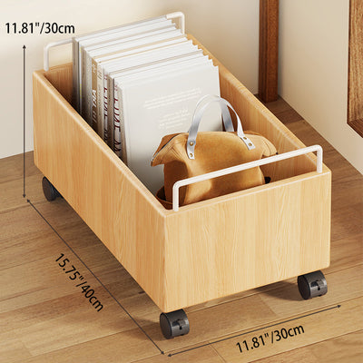 Modern Minimalist Movable Rectangular Solid Wood Kids Storage Cabinet 1-Cabinet For Study