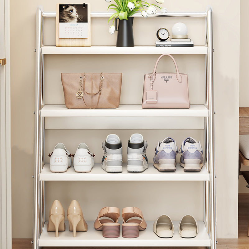 Modern Simplicity Narrow Triangular Stainless Steel Iron Shoe Storage 4-Tier For Hallway