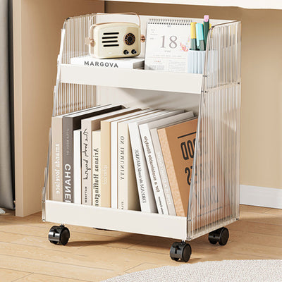 Modern Minimalist Movable Trapezoid MDF Acrylic Storage Cabinet 2-Tier For Study