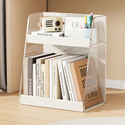 Modern Minimalist Movable Trapezoid MDF Acrylic Storage Cabinet 2-Tier For Study