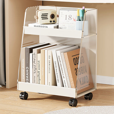 Modern Minimalist Movable Trapezoid MDF Acrylic Storage Cabinet 2-Tier For Study