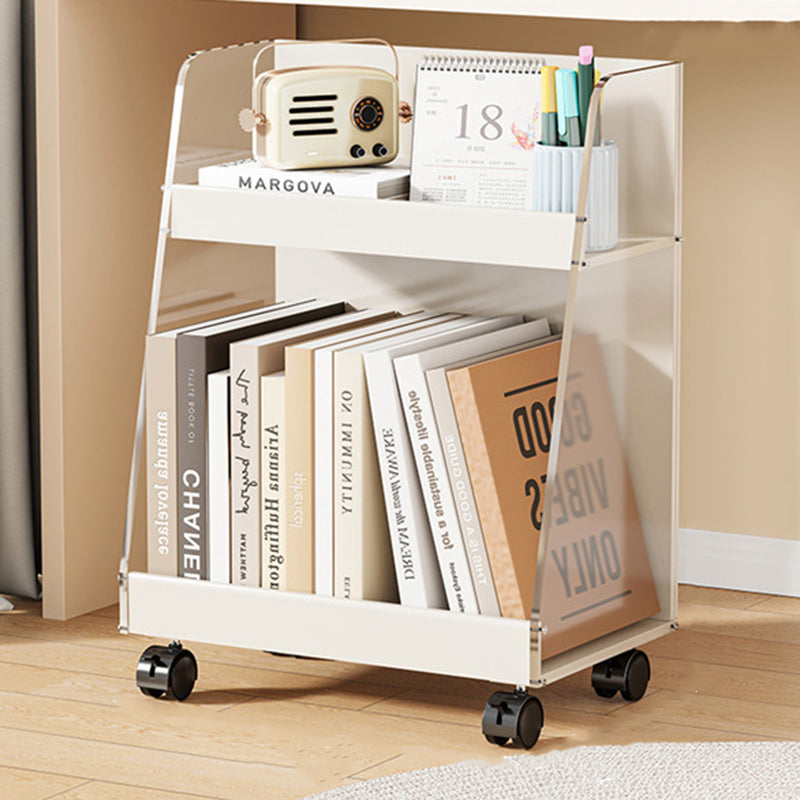 Modern Minimalist Movable Trapezoid MDF Acrylic Storage Cabinet 2-Tier For Study
