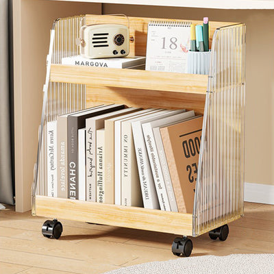 Modern Minimalist Movable Trapezoid MDF Acrylic Storage Cabinet 2-Tier For Study