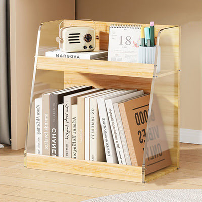 Modern Minimalist Movable Trapezoid MDF Acrylic Storage Cabinet 2-Tier For Study