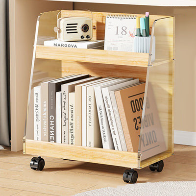Modern Minimalist Movable Trapezoid MDF Acrylic Storage Cabinet 2-Tier For Study