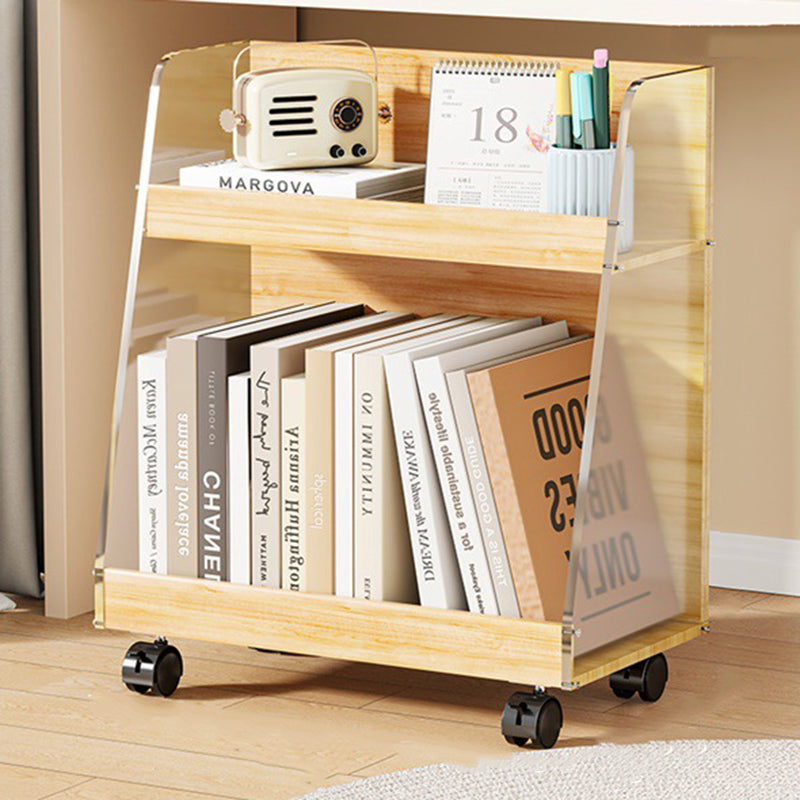 Modern Minimalist Movable Trapezoid MDF Acrylic Storage Cabinet 2-Tier For Study