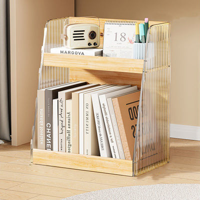 Modern Minimalist Movable Trapezoid MDF Acrylic Storage Cabinet 2-Tier For Study