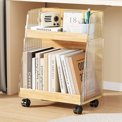 Modern Minimalist Movable Trapezoid MDF Acrylic Storage Cabinet 2-Tier For Study