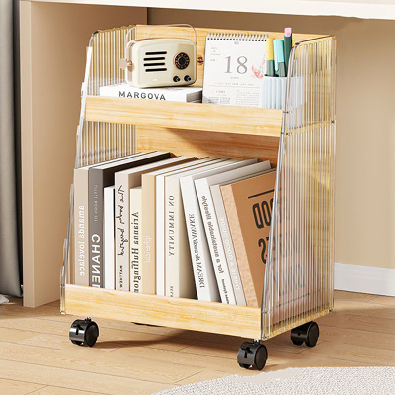 Modern Minimalist Movable Trapezoid MDF Acrylic Storage Cabinet 2-Tier For Study
