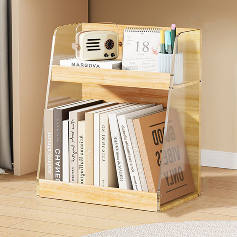 Modern Minimalist Movable Trapezoid MDF Acrylic Storage Cabinet 2-Tier For Study