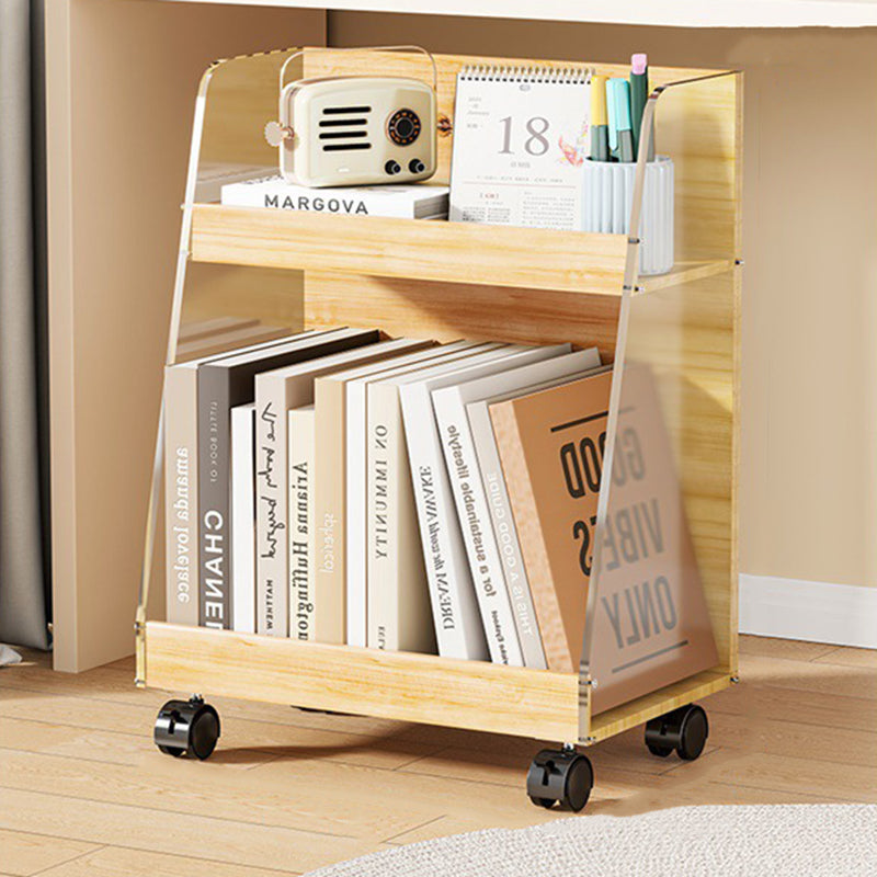 Modern Minimalist Movable Trapezoid MDF Acrylic Storage Cabinet 2-Tier For Study