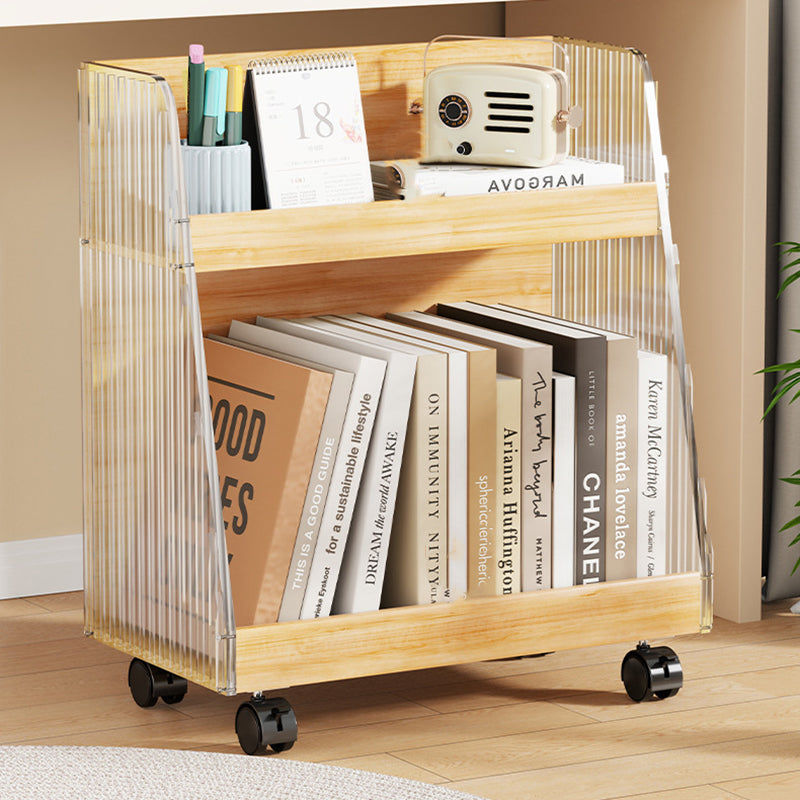 Modern Minimalist Movable Trapezoid MDF Acrylic Storage Cabinet 2-Tier For Study