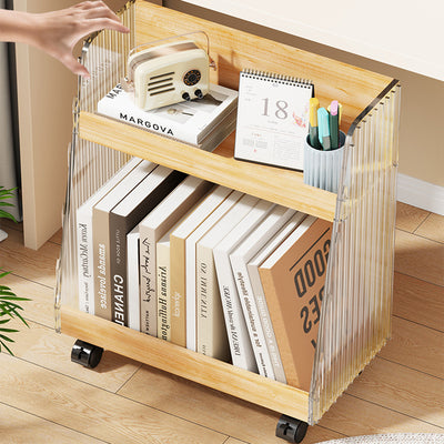 Modern Minimalist Movable Trapezoid MDF Acrylic Storage Cabinet 2-Tier For Study