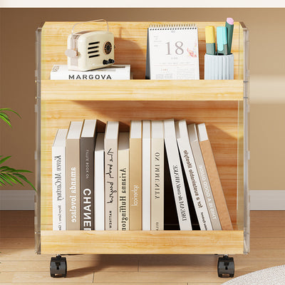 Modern Minimalist Movable Trapezoid MDF Acrylic Storage Cabinet 2-Tier For Study