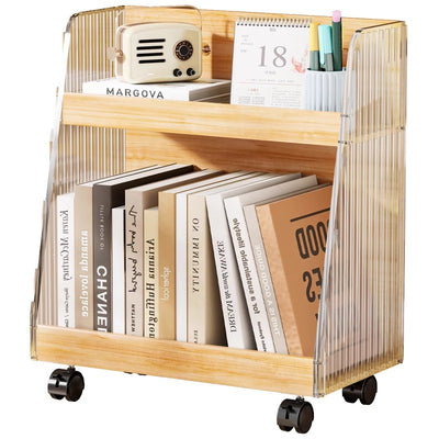 Modern Minimalist Movable Trapezoid MDF Acrylic Storage Cabinet 2-Tier For Study