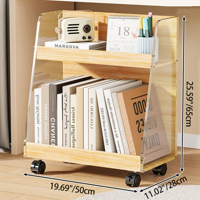 Modern Minimalist Movable Trapezoid MDF Acrylic Storage Cabinet 2-Tier For Study