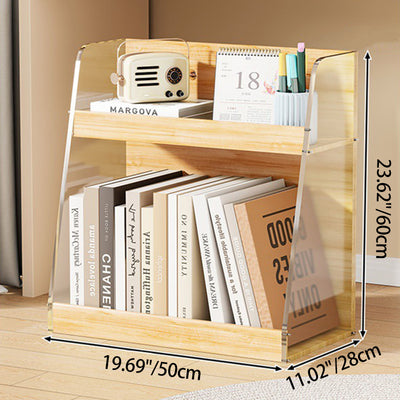Modern Minimalist Movable Trapezoid MDF Acrylic Storage Cabinet 2-Tier For Study