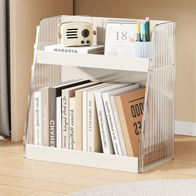 Modern Minimalist Movable Trapezoid MDF Acrylic Storage Cabinet 2-Tier For Study