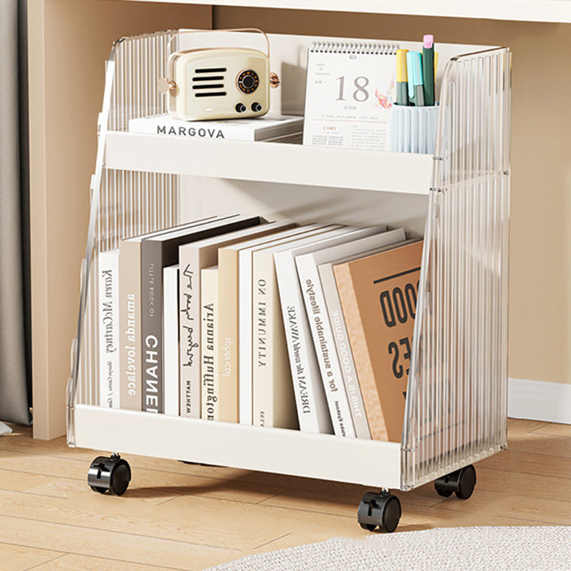 Modern Minimalist Movable Trapezoid MDF Acrylic Storage Cabinet 2-Tier For Study