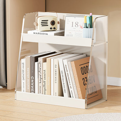 Modern Minimalist Movable Trapezoid MDF Acrylic Storage Cabinet 2-Tier For Study