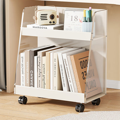 Modern Minimalist Movable Trapezoid MDF Acrylic Storage Cabinet 2-Tier For Study
