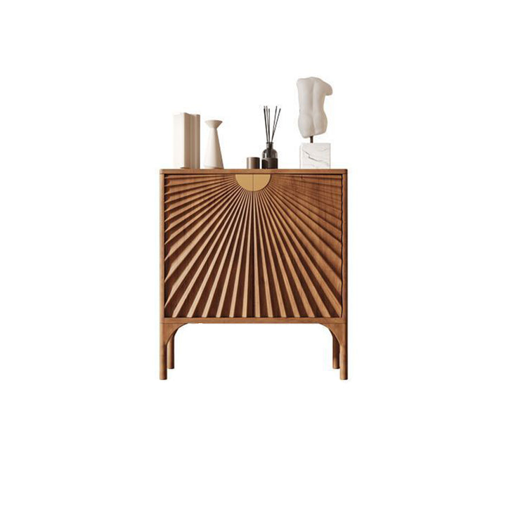 Contemporary Scandinavian Rectangular Eco-Friendly Engineered Wood Cherry Wood Storage Cabinet 3-Tier For Living Room