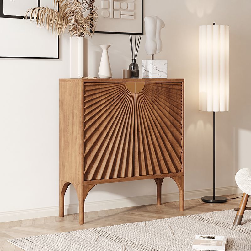 Contemporary Scandinavian Rectangular Eco-Friendly Engineered Wood Cherry Wood Storage Cabinet 3-Tier For Living Room