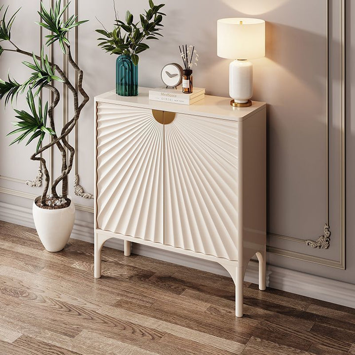 Contemporary Scandinavian Rectangular Eco-Friendly Engineered Wood Cherry Wood Storage Cabinet 3-Tier For Living Room