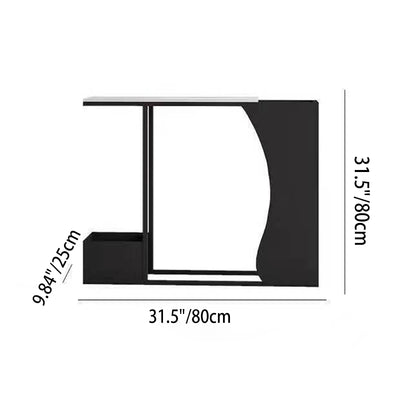 Modern Minimalist Ultra-Narrow Geometric Iron Marble Console Table 2-Tier For Entryway